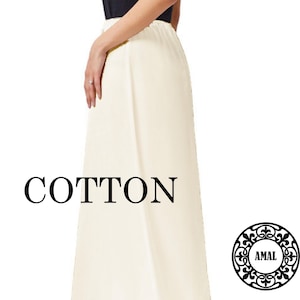 AMAL Women Knitted Petticoat Underskirt Long 36in (91cm) COTTON. Model U4.