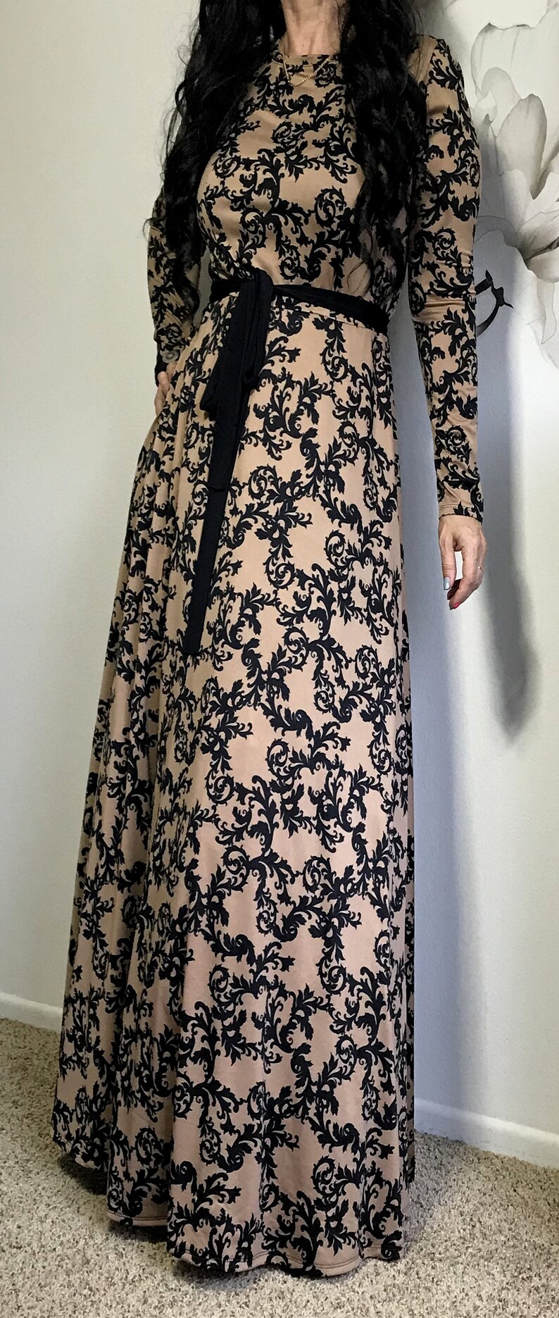 AMAL Muslim Women Dress Knitwear Maxi Islamic Dress Long | Etsy