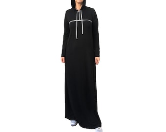 AMAL MUSLIM. Long Sport Women&#39;s Dress. xs-4xl. Cotton. USA. Model 08.