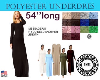 AMAL Slip Polyester Dress for Women, Maxi Polyester Underdress, Soft Breathable Layering Piece,   Long Undergarment for Everyday Wear
