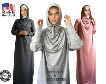 AMAL MUSLIM. Women's Dress For Prayer. xs-4xl. Islamic Hijab. USA. Model 35.
