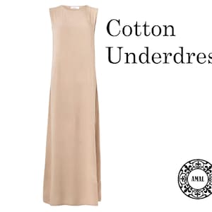 AMAL Women’s COTTON Knitted Petticoat, 32 colors, 54'', Underdress Without Sleeves. Model U6.