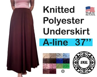 AMAL Muslim. Knitted Polyester Flared Underskirt. Petticoat A-line. Long 36in (91cm), USA