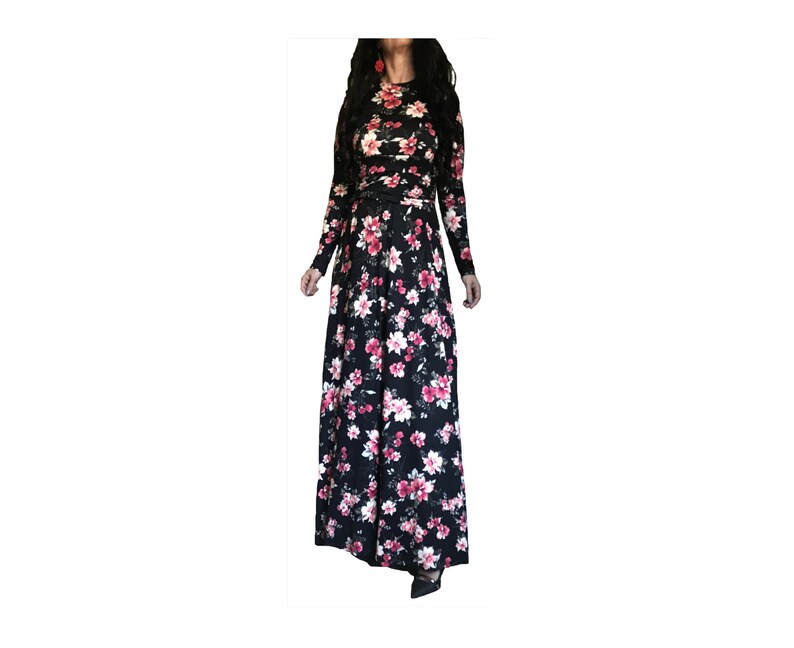 AMAL Muslim Women Dress Knitwear Maxi Islamic Dress Long Sleeves Hijab Abaya