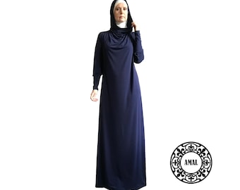 AMAL MUSLIM. Maxi Dress For Prayer. xs-4xl. Islamic Hijab. USA. Model 35.