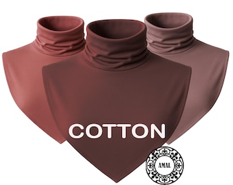 AMAL Muslim, Cuello falso Dickie de algodón, Cuello alto alto con inserto de cuello alto desmontable, EE. UU.