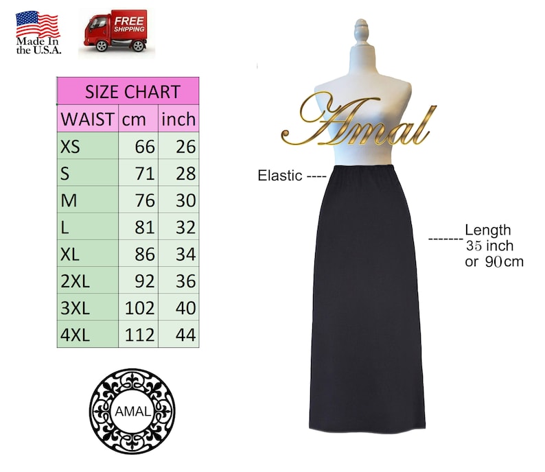 AMAL Women Knitted Petticoat Underskirt Long 37in 94cm COTTON. Model U4. image 2