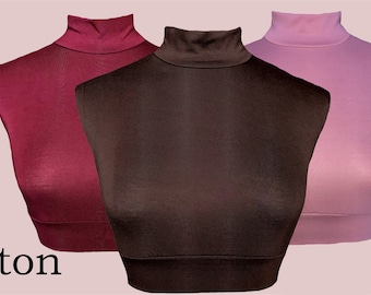 AMAL Muslim Fake Collar Body Hijab Extensions Neck Cover Under Top. USA. Model B2.1