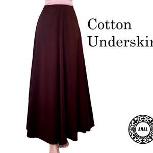 AMAL Muslim. Gestrickter, ausgestellter Unterrock aus Baumwolle. A-Linien-Schnitt. Länge: 95 cm (38 Zoll). USA