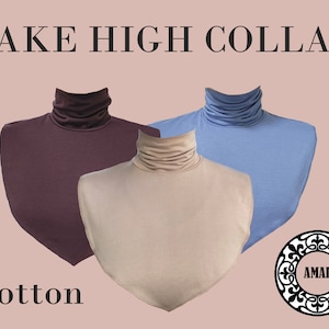 AMAL Muslim Fake Collar COTTON Extensions Neck Cover Under Top USA Model B3
