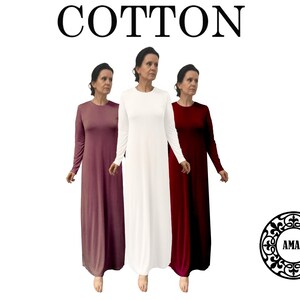 AMAL Women’s COTTON Knitted Petticoat 54&#39;&#39; Underdress With Sleeves Model U1 USA