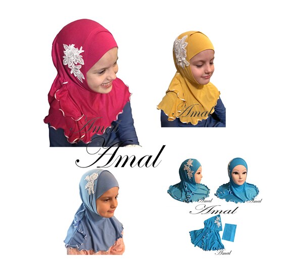 back to School Muslim Scarf 1-PC Cotton Girl’s Amira children Hijab Kids Hijabs 