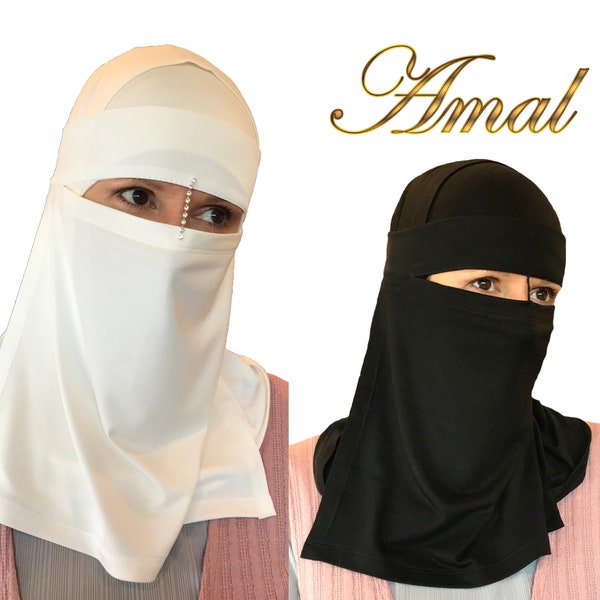 AMAL Niqab Muzułmański Nikab Kobiety Burka Amira Welon Hidżab #17 Bawełniany Islamski Burqa Szalik