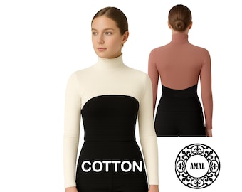 Bolero musulmán AMAL de algodón con cuello, manga larga, capas, modesto, EE. UU.