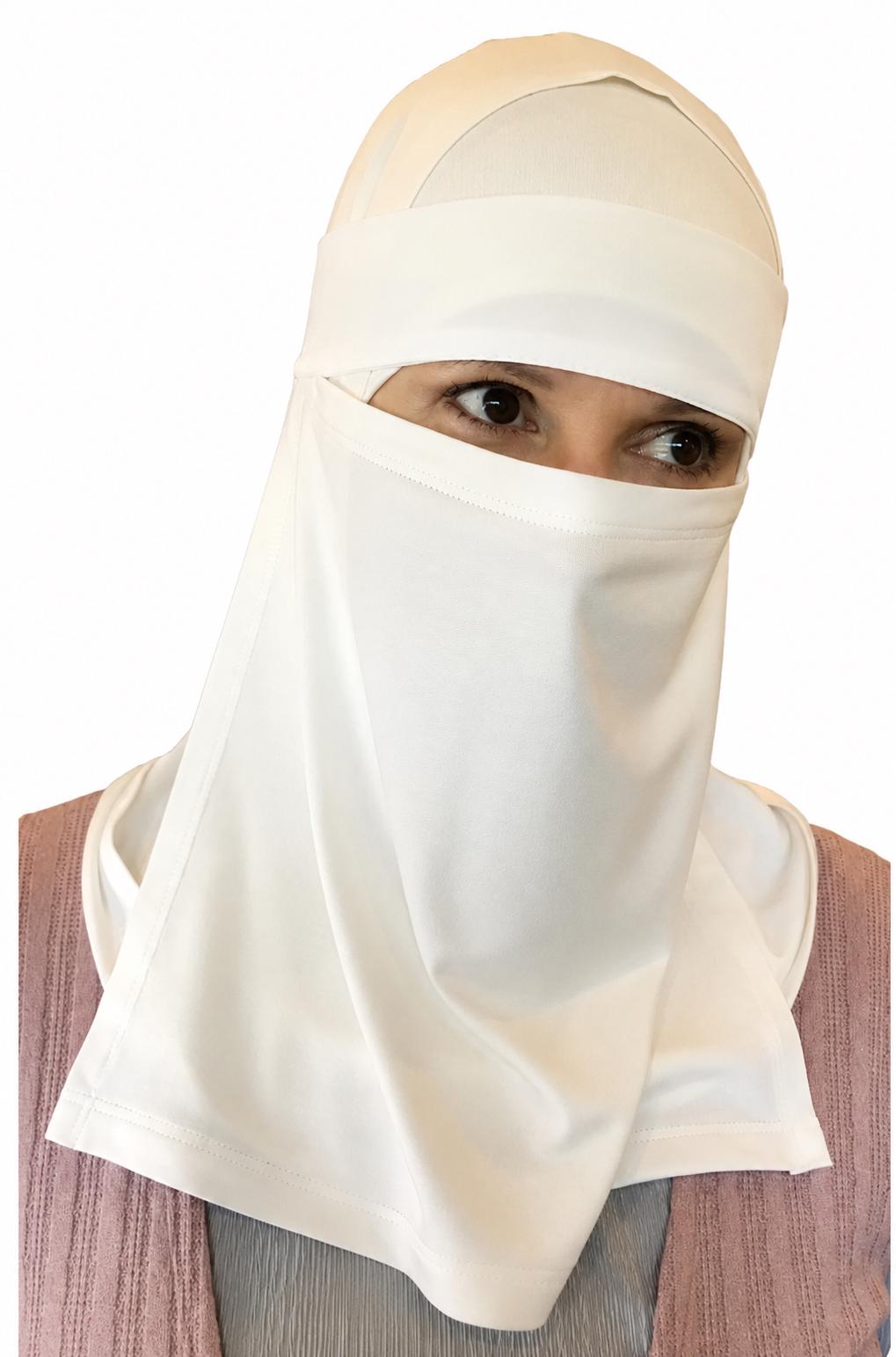AMAL Cotton Niqab with Velcro Closure Adjustable One Layer Face Veil Custom Size Available Modest Islamic Face Cover