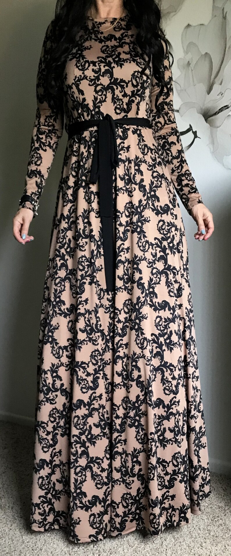 AMAL Muslim Women Dress Knitwear Maxi Islamic Dress Long | Etsy