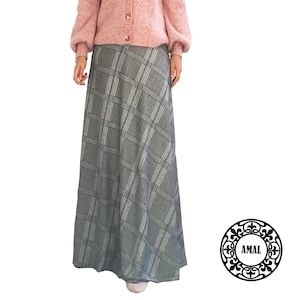 AMAL MUSLIM. Women Long Maxi Plaid Skirt. Islamic Long Skirts. USA. Model 43.