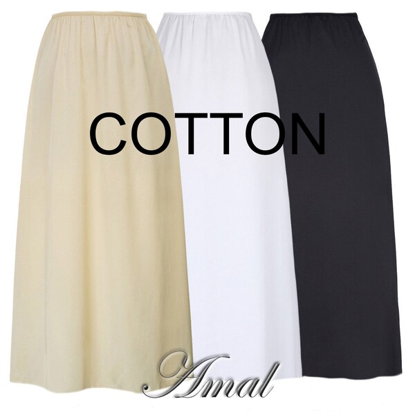 AMAL Femmes Tricoté Jupon Jupon Long 37in (94cm) COTON. Modèle U4.