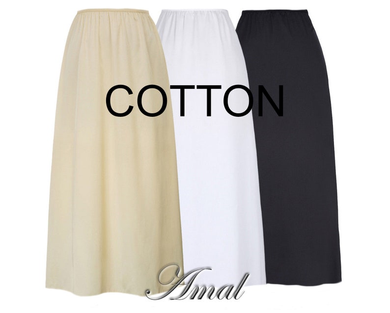 AMAL Women Knitted Petticoat Underskirt Long 37in 94cm COTTON. Model U4. image 1