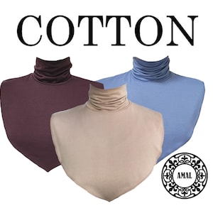 AMAL Muslim Fake Collar COTTON Extensions Neck Cover Under Top USA Model B1.3