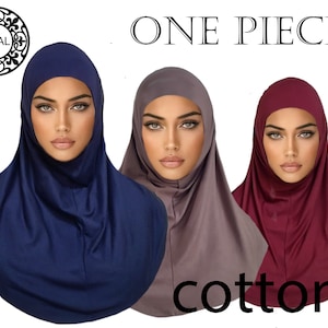 AMAL MUSLIM, One Piece Hijab, Cotton, Solid Cover, USA, Model H13