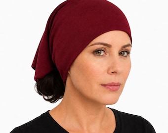 Slouchy Undercap, Soft Jersey Hijab Cap, Hair Covering Beanie, Chemo Head Cover, Modest Muslim Headwear, Stretch Cotton Cap, USA