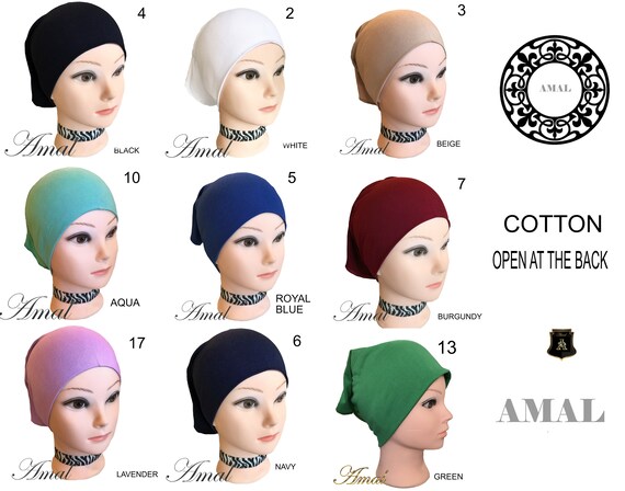 Muslim Inner Hijab Cap Lace Up Headband Turban Islamic Headwrap Hat Hair Loss