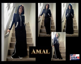 AMAL MUSLIM. Track Suit For Women. xs-4xl. Cotton. Set sweatsuit. 2 Piece. USA. Model 46.