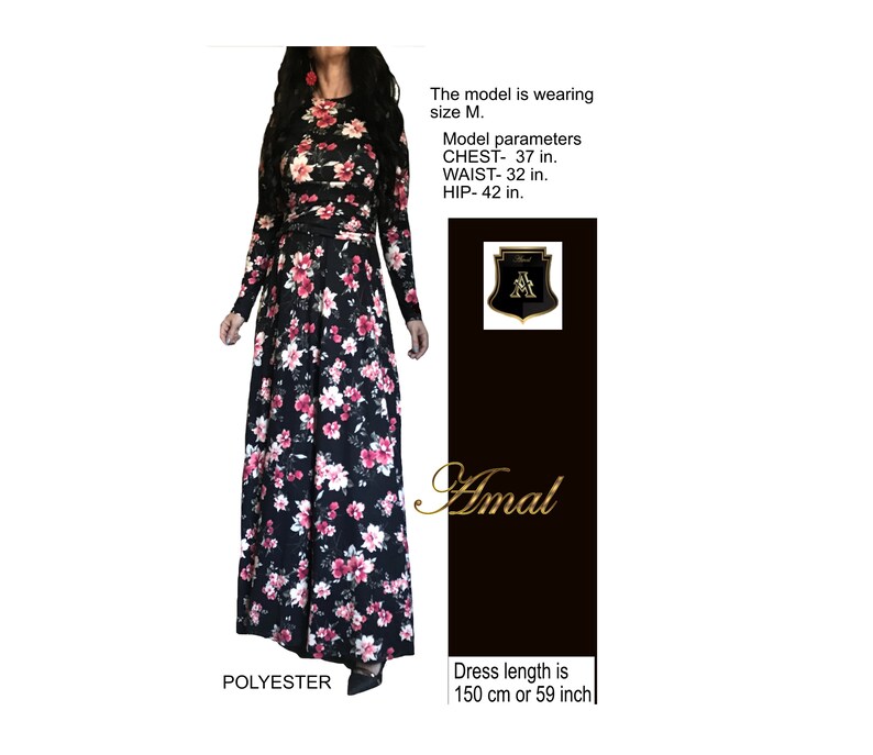 AMAL Muslim Women Dress Knitwear Maxi Islamic Dress Long Sleeves Hijab Abaya