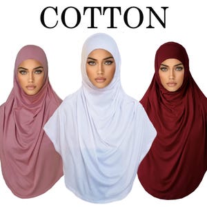 AMAL Muslim Hijab, Al-Amira, Islamic Scarf For Women, Cotton, USA, 49 Colors, Model H10.