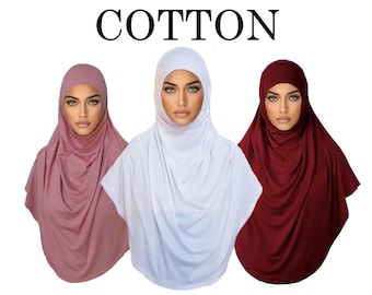 AMAL Muslim Hijab, Al-Amira, Islamic Scarf For Women, Cotton, USA, 49 Colors, Model H10.