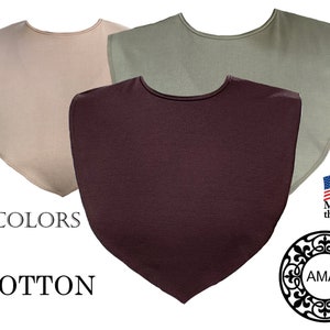 AMAL Muslim Modal Fake False Collar, COTTON, Extensions Neck and Chest Cover Under Top, Turtleneck Dickie USA Model B1.2