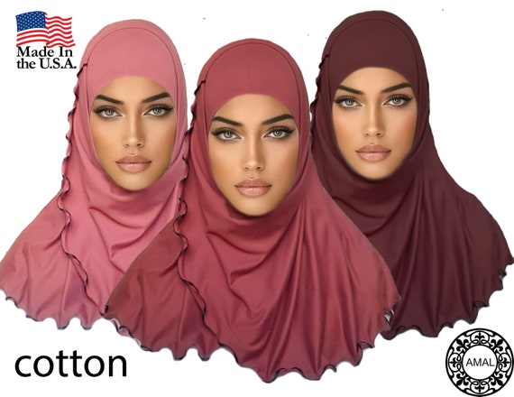 AMAL Muslim Hijab Amira Islamic Scarf for Women Cotton USA