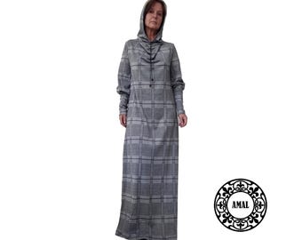 AMAL MUSLIM. Women's Plaid Dress For Prayer. USA. Model 90.