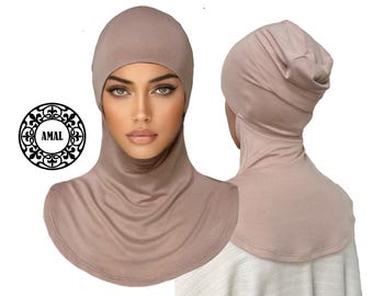 AMAL Muslim Cotton Ninja Hijab, Under Scarf Neck Cover, Caps Under Scarf, Head Cover, Model H12.