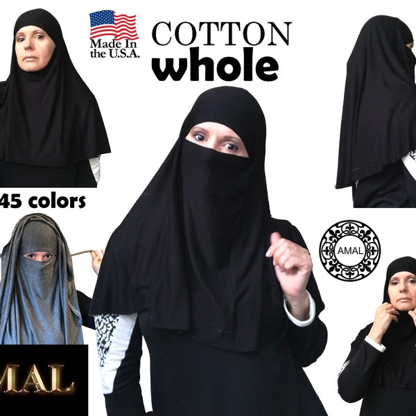 AMAL Short Khimar Muslim Women Burka Overhead Jilbab Hijab #15 Abaya USA
