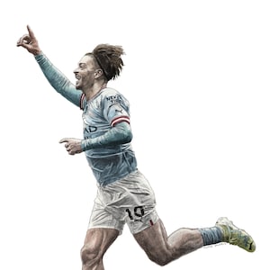 Jack Grealish Manchester City Kunstdruck A5/A4/A3
