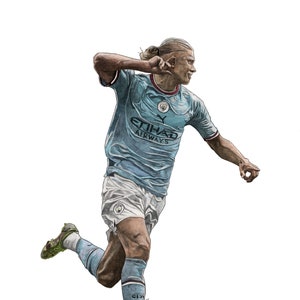 Erling Haaland Manchester City afdrukken A5/A4/A3