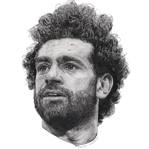 Mohamed Salah Portrait Print A5/A4