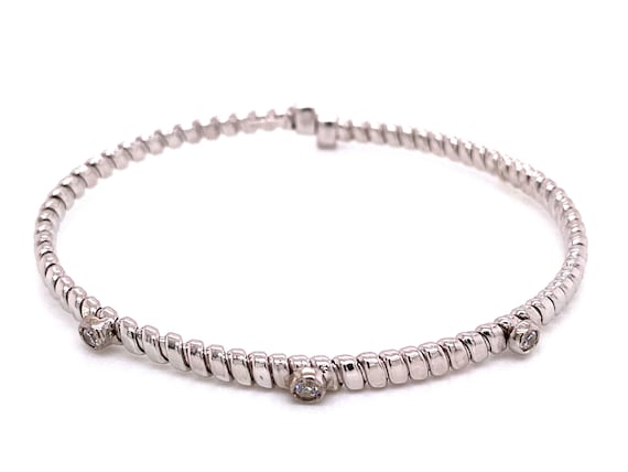 Italian 925 Sterling Silver Cuff Bangle Tubo-gas Texture