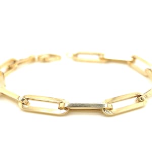 14k Gold Paperclip Armband / 14K Gold Paperclip Fußkettchen / Paperclip Armbänder 6 "6,5" 7" 7,5" 8" 10 "/ 14k Gold Fußkettchen