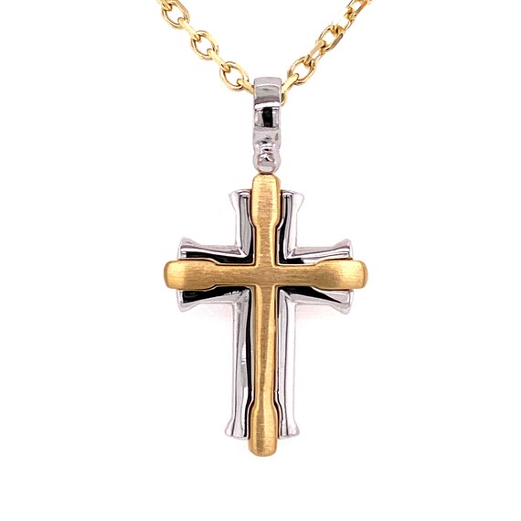 Gold Cross Pendant, 10K 14K 18K , Solid Italian Gold Cross Necklace,  Religious Jewelry , Birthday Gift Men Women, Baptism Baby Gift - Etsy