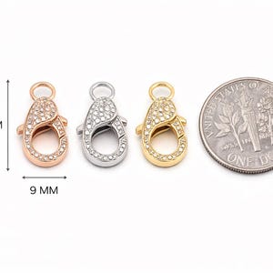 14k Gold Diamond Lock Charm Pendant | Mini Diamond Lock Clasp Charm | Pavé Diamond Connector Charm | Yellow White Rose Gold Gift image 3