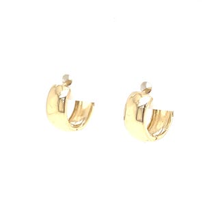 14k Plain Gold Huggies / Simple Gold Huggies / 14k Unisex Huggie Earrings / Dainty Gold Huggies Available in (5mm x 8.2mm) & (3mm x 9.5mm)