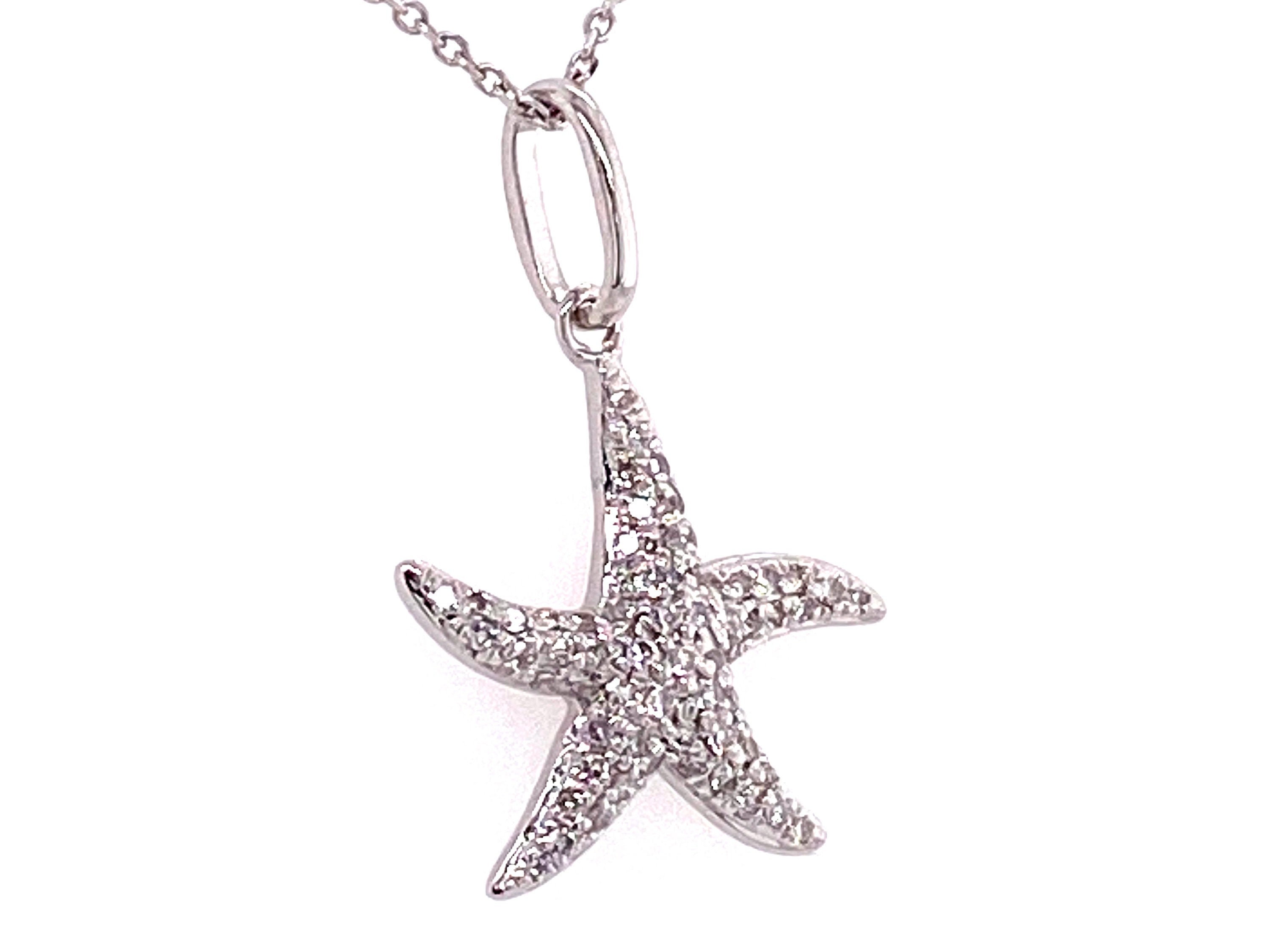 14k Gold Starfish Charm Pendant Necklace With High Quality Etsy