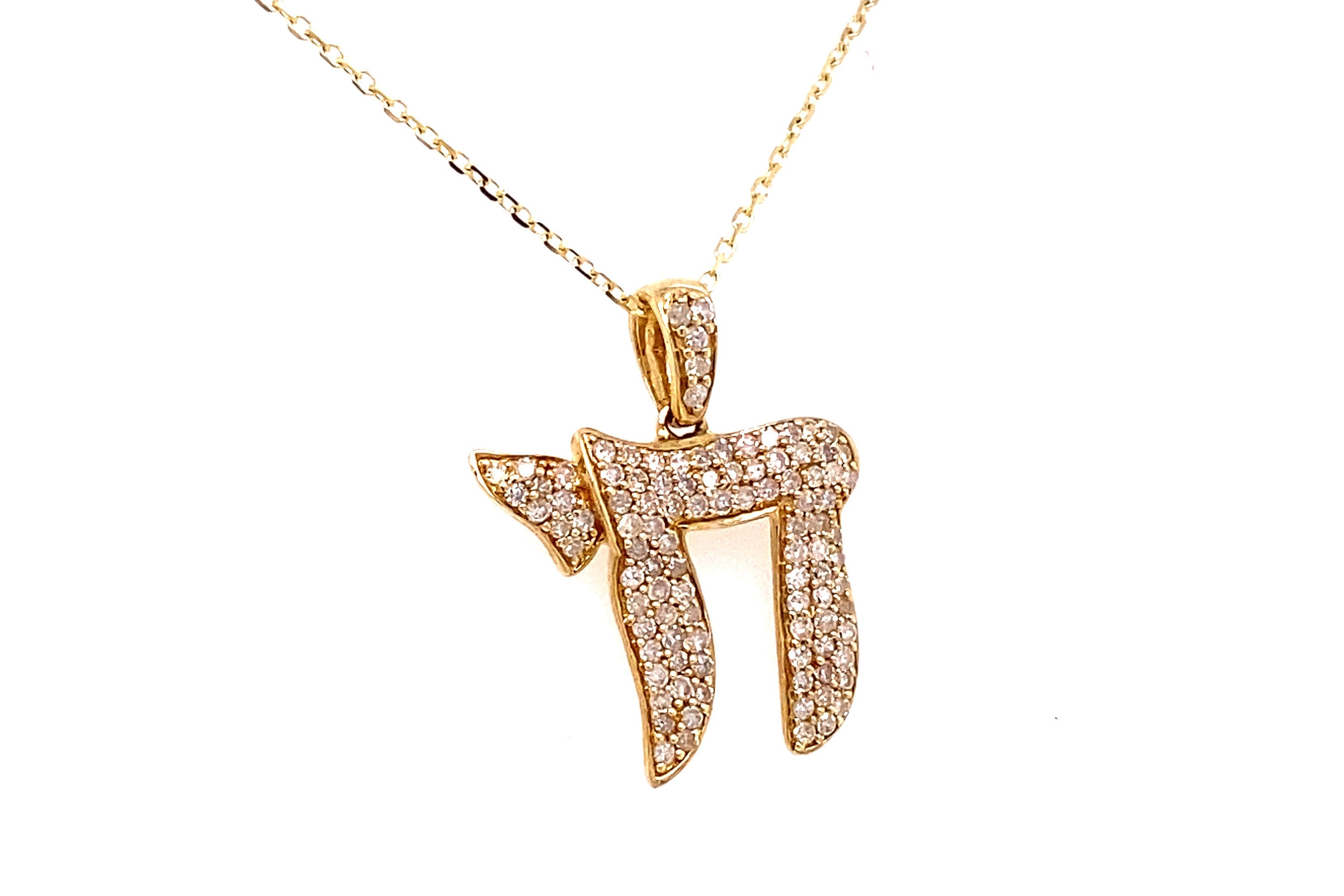 Chai Anhänger - 14 Karat Gelbgold Anhänger Für Damen