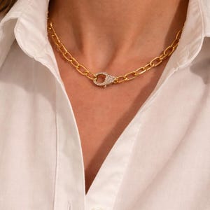 14k Gold Diamond Lock Charm Pendant | Mini Diamond Lock Clasp Charm | Pavé Diamond Connector Charm | Yellow White Rose Gold Gift image 4
