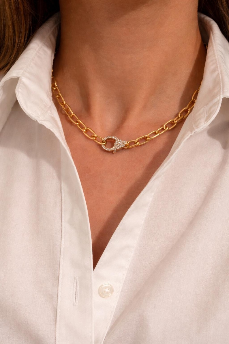 14k Gold Diamond Lock Charm Pendant | Mini Diamond Lock Clasp Charm | Pavé Diamond Connector Charm | Yellow White Rose Gold Gift image 4