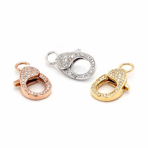 14k Gold Diamond Lock Charm Pendant | Mini Diamond Lock Clasp Charm | Pavé Diamond Connector Charm | Yellow White Rose Gold Gift image 1