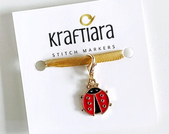 Ladybug stitch marker, crochet and knitting accessories, gifts for knitters, crocheters